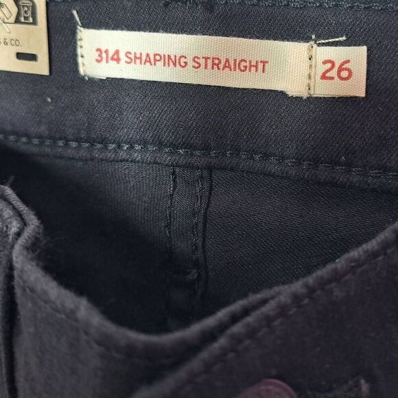 Levi's 314 Shaping Straight Women's Jeans size 26x30 NWT Soft Black Wash - Picture 6 of 11